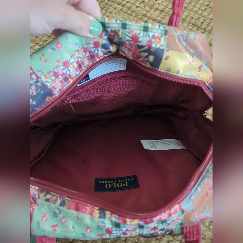 NWT Polo Ralph Lauren Burnt Russet Patchwork Floral Backpack